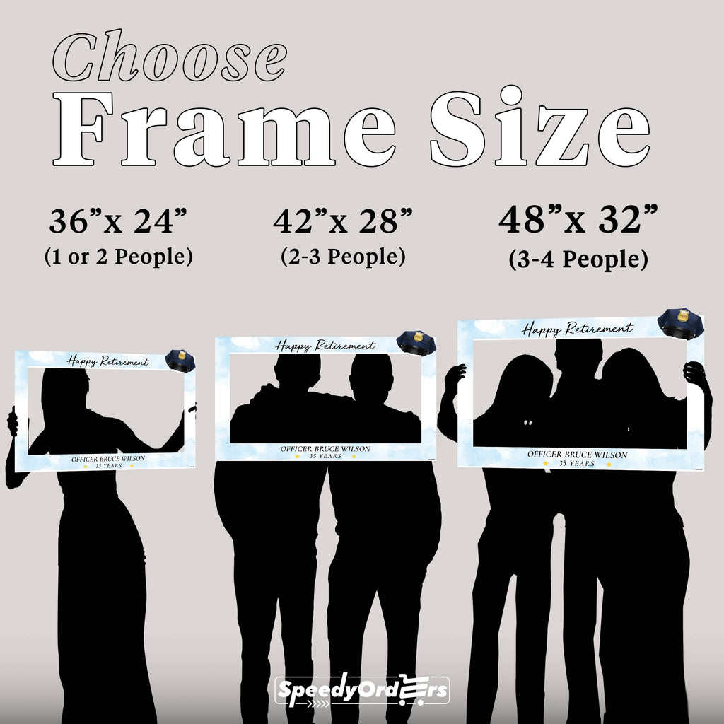 Personalized Police Retirement Photo Booth Frame Custom PVC Party Prop