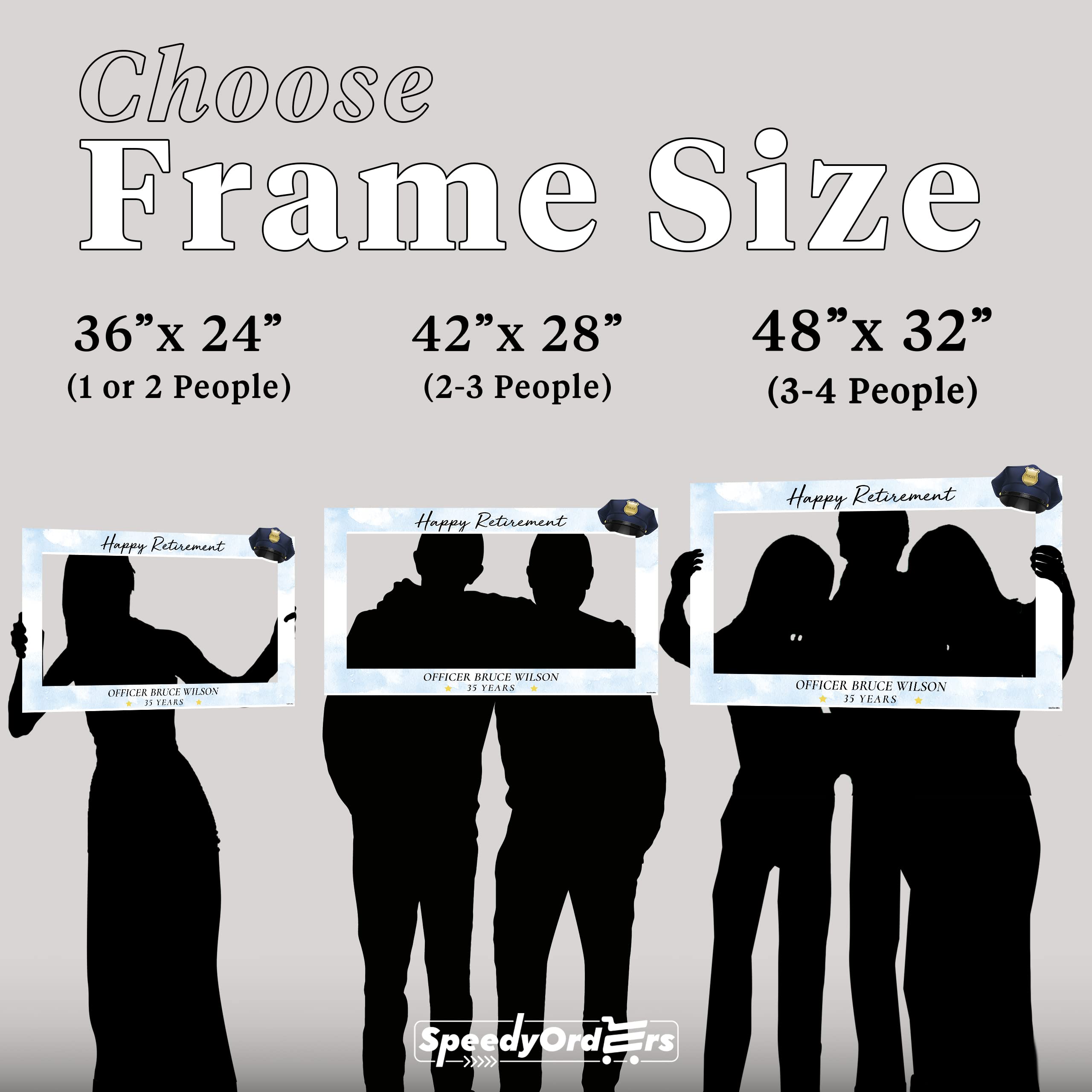Personalized Police Retirement Photo Booth Frame Custom PVC Party Prop