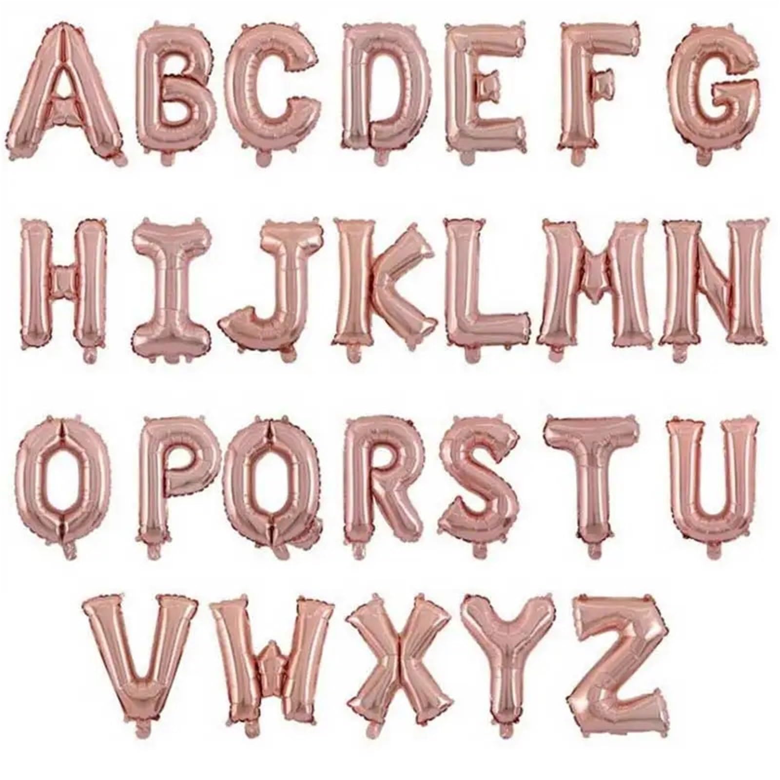 26Pcs Rose Gold Letter Balloons 16 Inch Foil Alphabet Number Party Decor