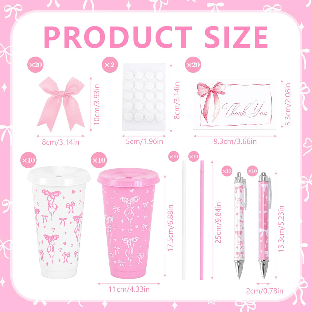 KaGrbves 20 Set Coquette Bow Gift for Girls Gathering Birthday Baby Shower