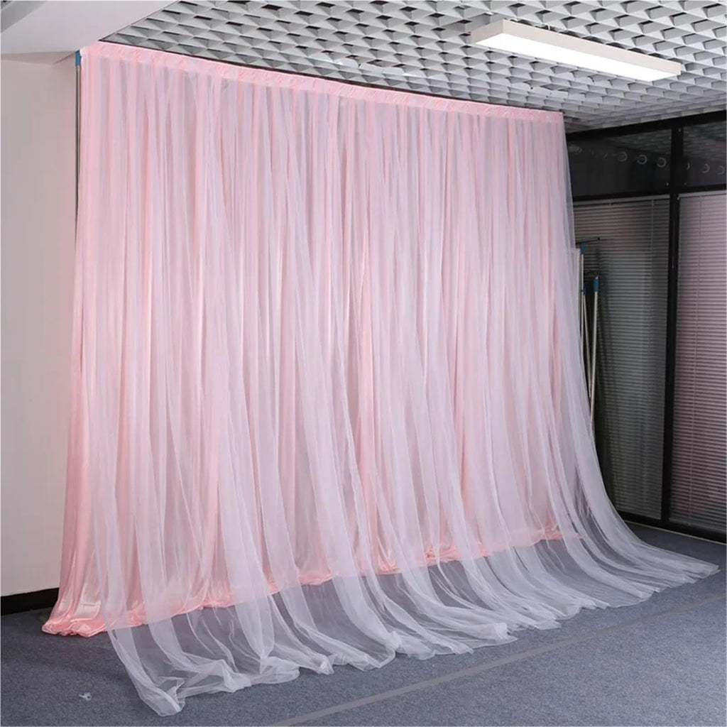 Light Blue Tulle Backdrop Curtain 4 x 8M 13 x 26Ft Party Decoration