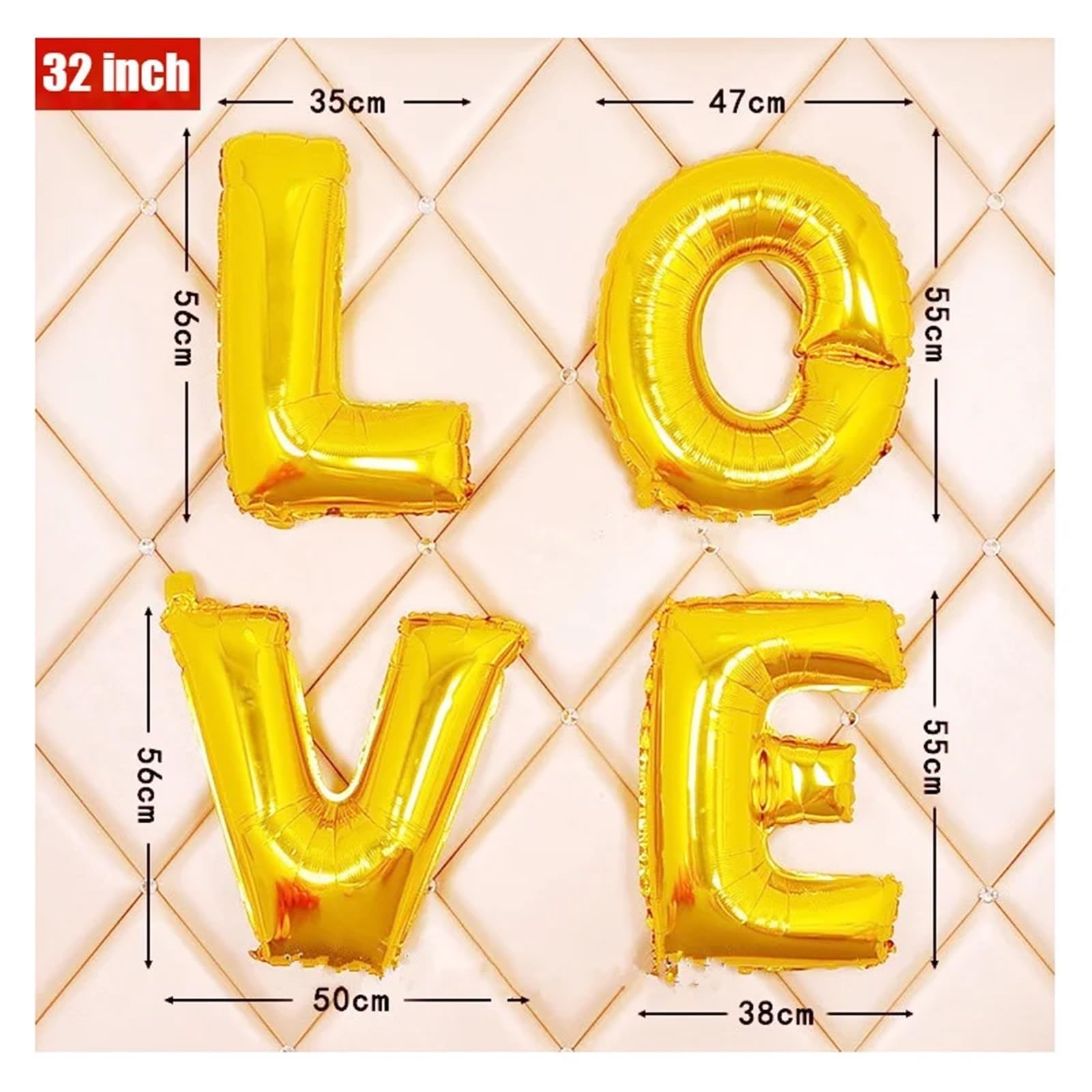 26Pcs Rose Gold Letter Balloons 16 Inch Foil Alphabet Number Party Decor