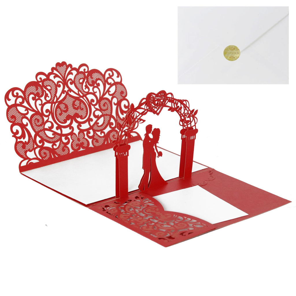 3D Pop Up Wedding Greeting Cards with Envelopes 20 Pack Wedding Congratulations Cards