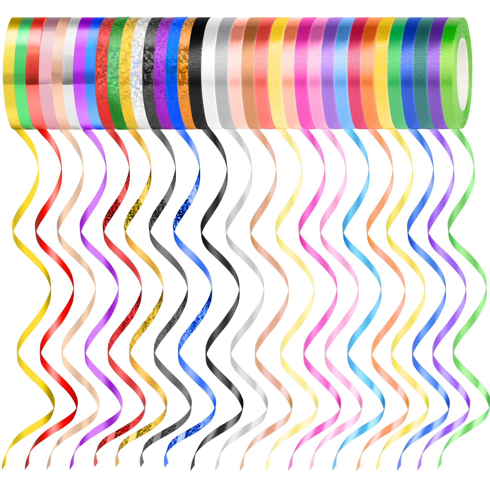 Curling Ribbon Assorted Colors 36 Rolls Gift Wrapping and Balloon Ribbon