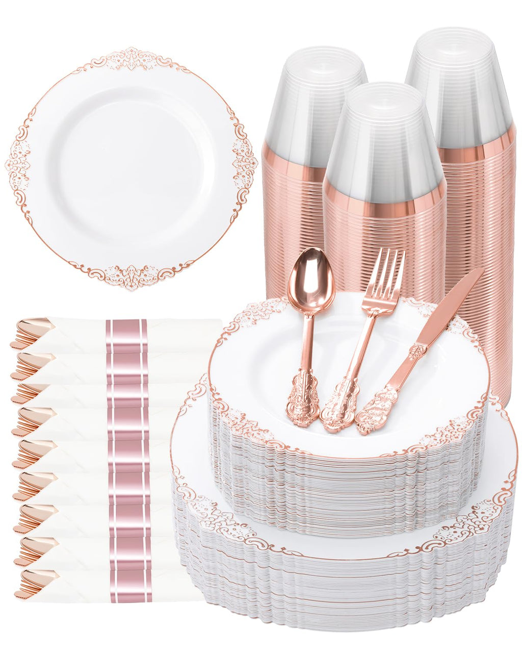 Goodluck Pre Rolled Plastic Dinnerware Set