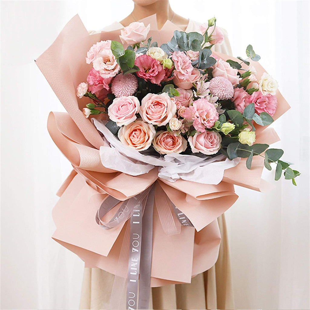Waterproof Embossed Flower Wrapping Paper 20 Sheets Bouquet Gift Wrap