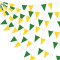 Fabric Triangle Pennant Banner Garland 10M 32Ft Yellow Green White