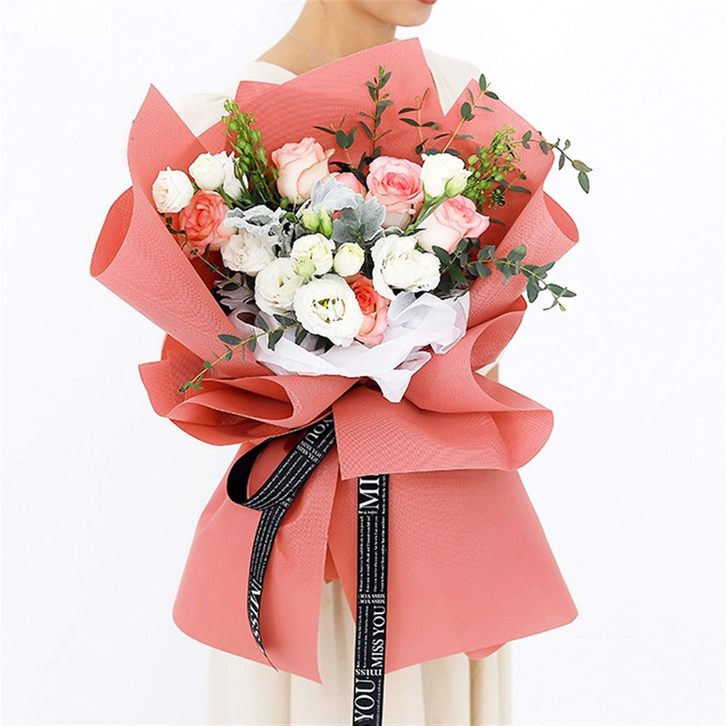 Waterproof Embossed Flower Wrapping Paper 20 Sheets Bouquet Gift Wrap