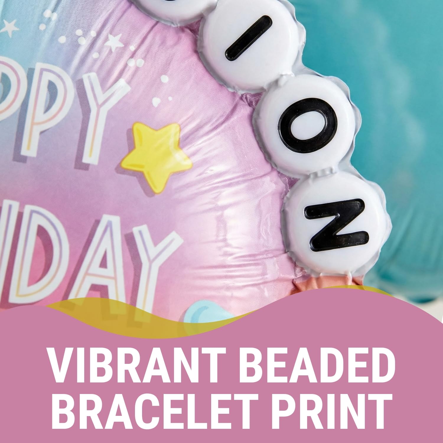 Happy Birthday Friendship Bracelet Mylar Balloon Bouquet 5 Piece Set