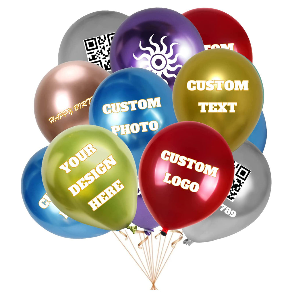 Custom Printed Balloons 1000 Pcs with Logo Photo or Text