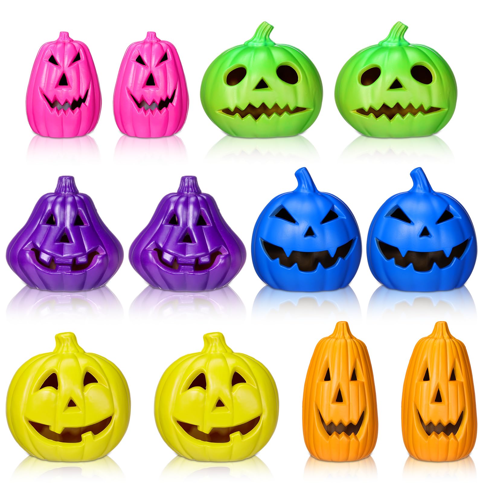 Tujoe Halloween Pumpkin Lantern Set Light up LED