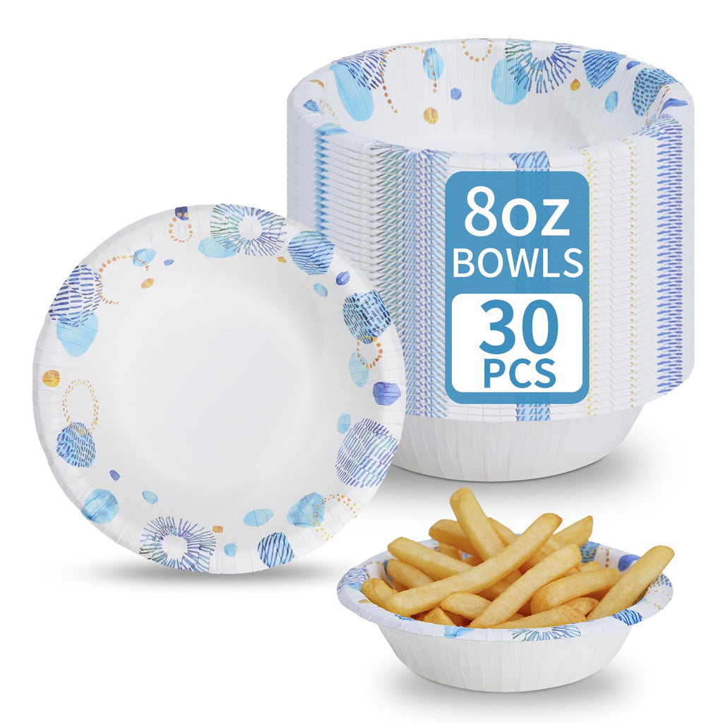 VIVAVENTURE 30 Count 8 oz Paper Bowls
