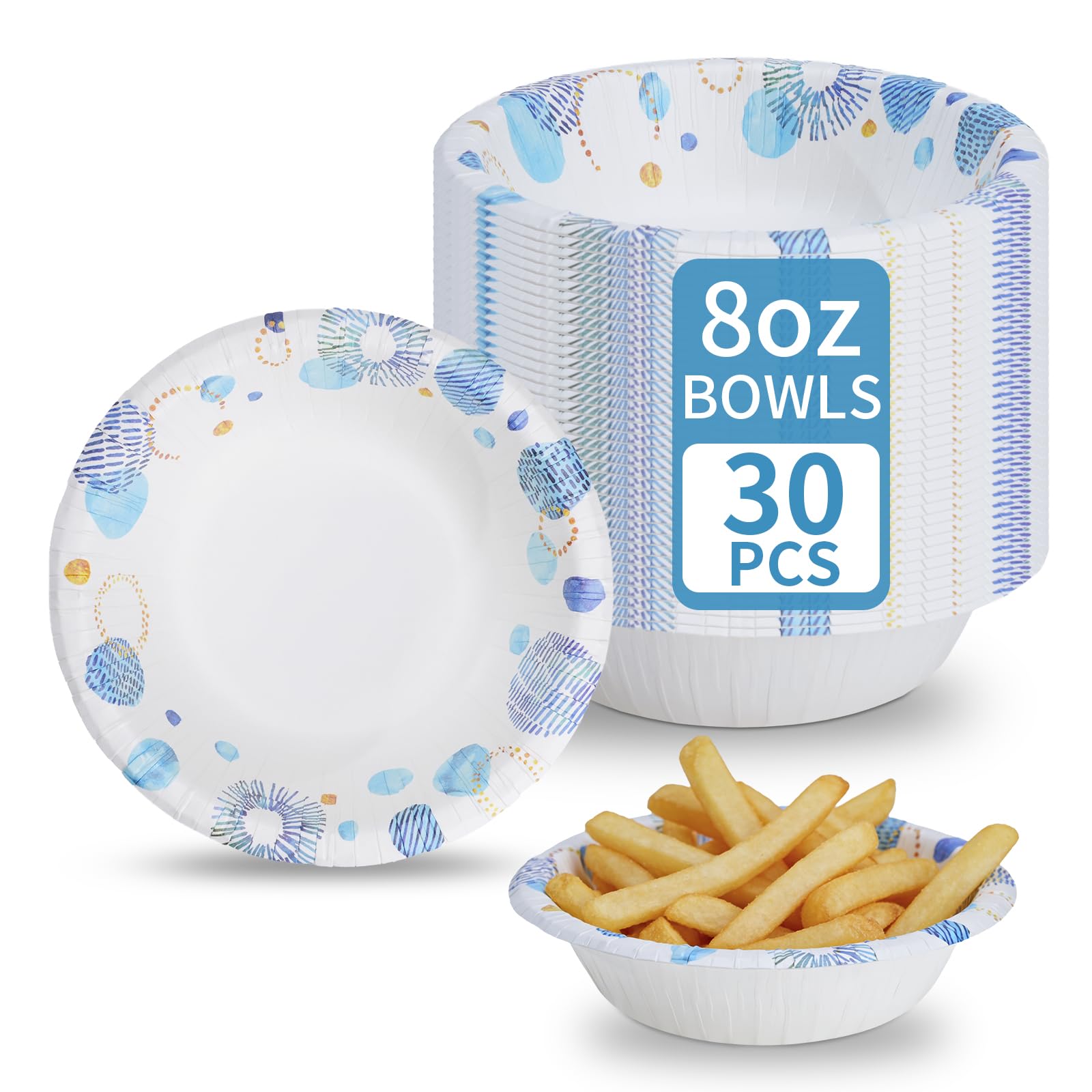 VIVAVENTURE 30 Count 8 oz Paper Bowls