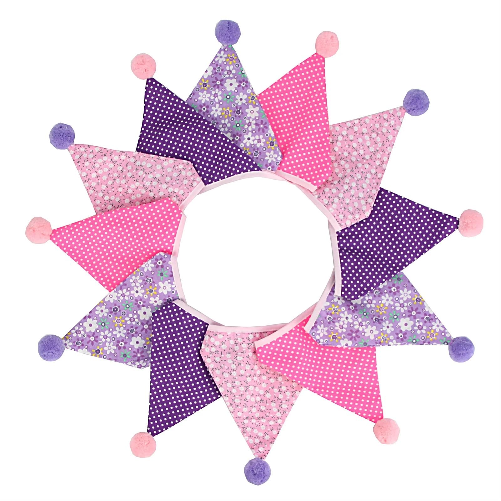 Multicolor Double Layer Triangle Bunting Banner 3.2M 12 Flags 17Cm