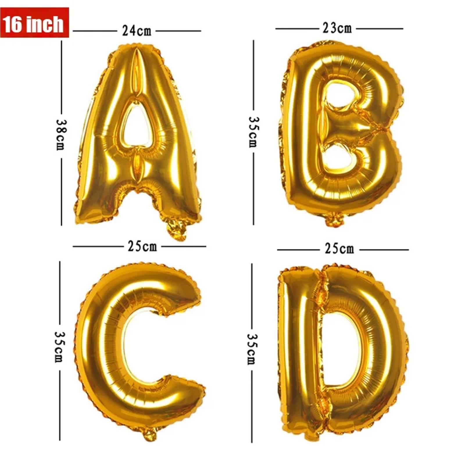 26Pcs Rose Gold Letter Balloons 16 Inch Foil Alphabet Number Party Decor