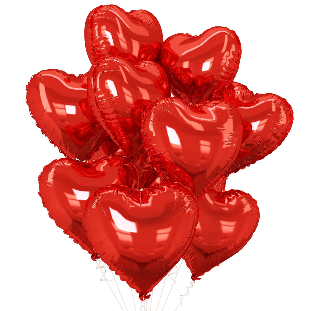 10Pcs Heart Foil Balloons