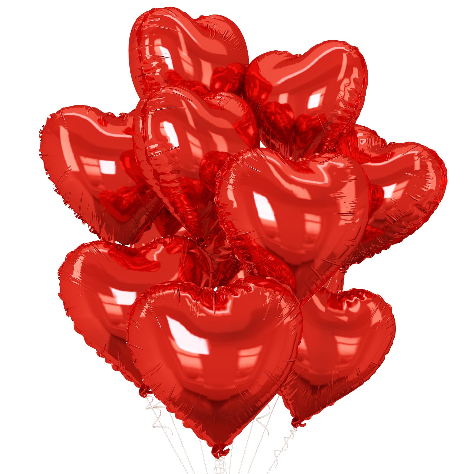 10Pcs Heart Foil Balloons