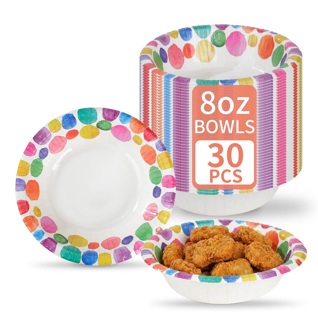 VIVAVENTURE 30 Count 8 oz Paper Bowls