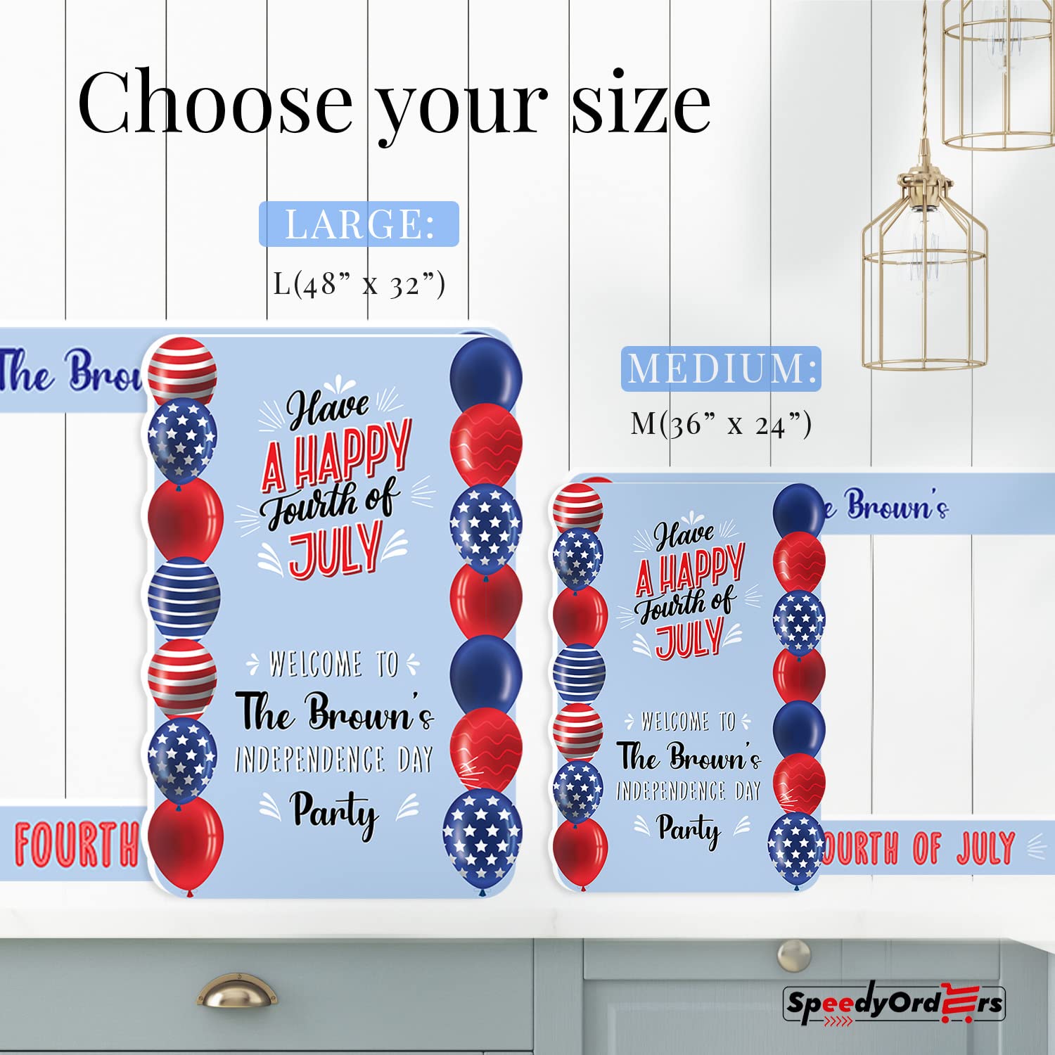 Custom 4th of July Party Sign and Photo Booth Frame Set