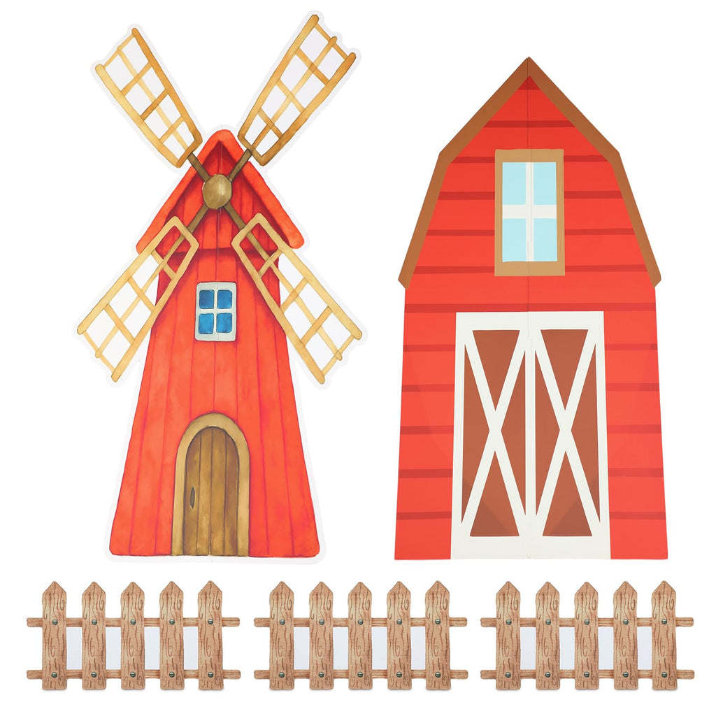 Honoson Large Farm Party Decorations Barn Cardboard Backdrop