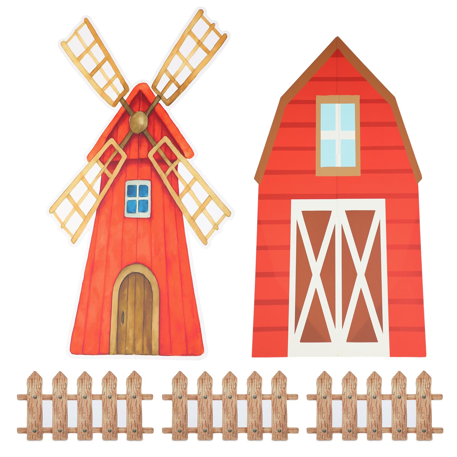 Honoson Large Farm Party Decorations Barn Cardboard Backdrop