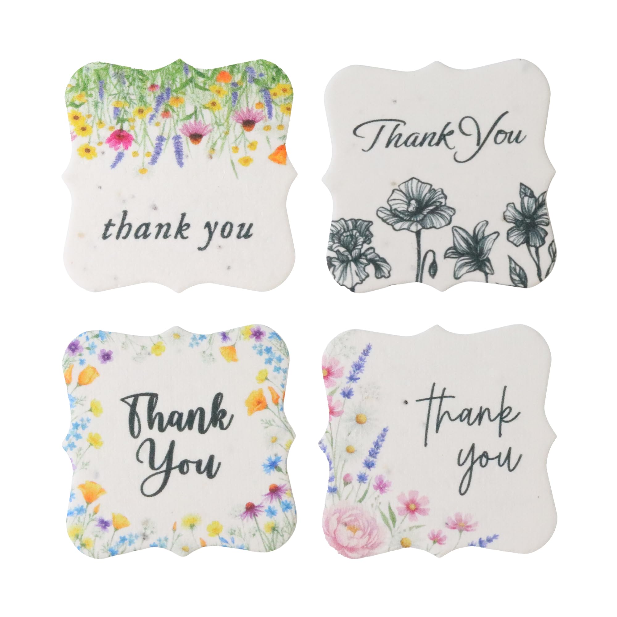 Plantable Wildflower Seed Thank You Tags Floral Gift Favor Tags