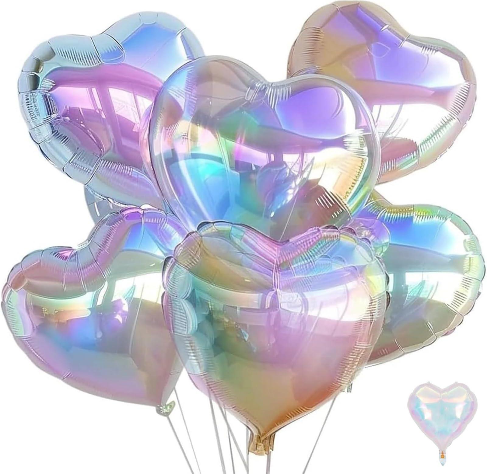 Silver Glitter Heart Balloons 18in Foil Love Shape for Valentine Decor