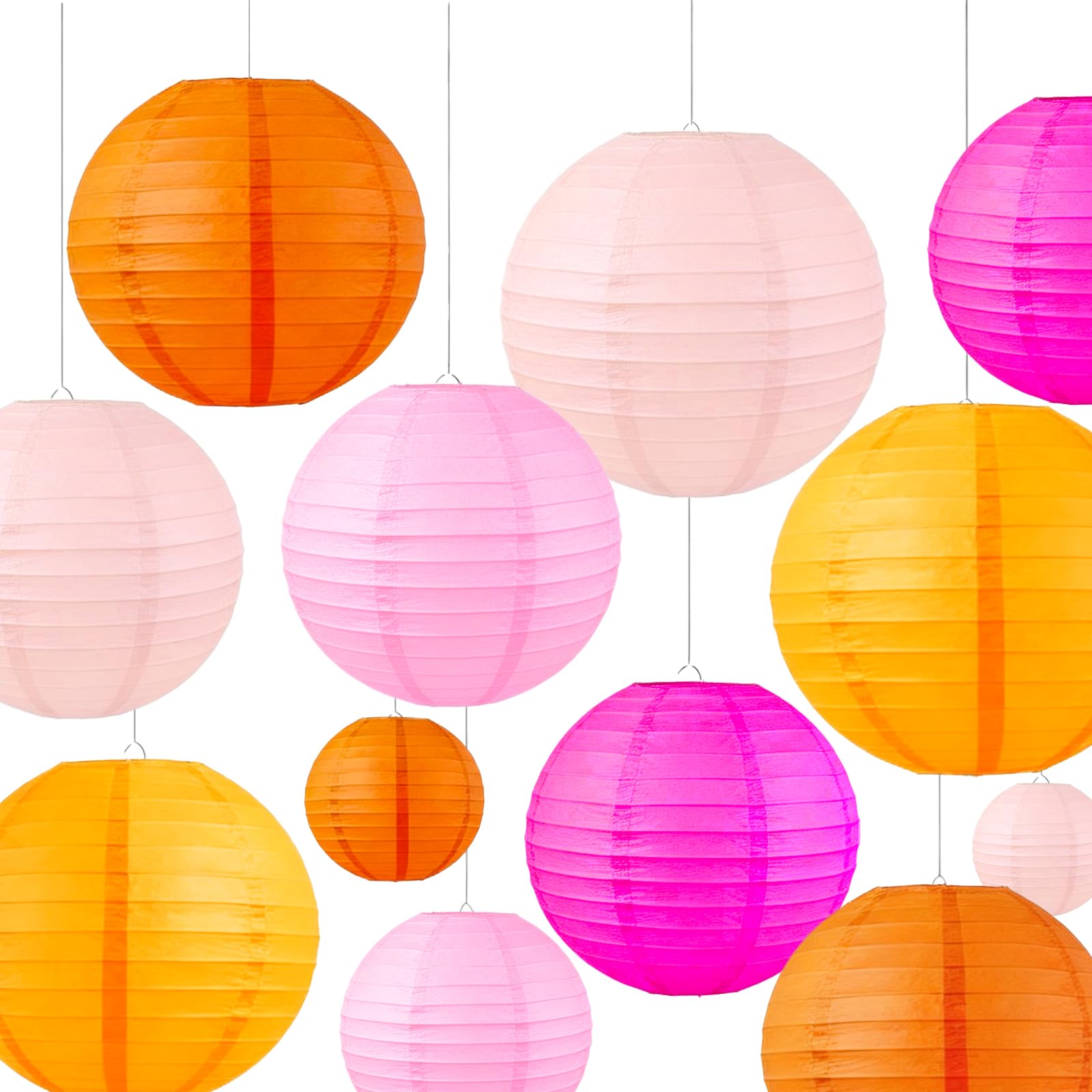 AimtoHome Paper Lanterns Set (12 Pcs) - 6/8/10 Inch