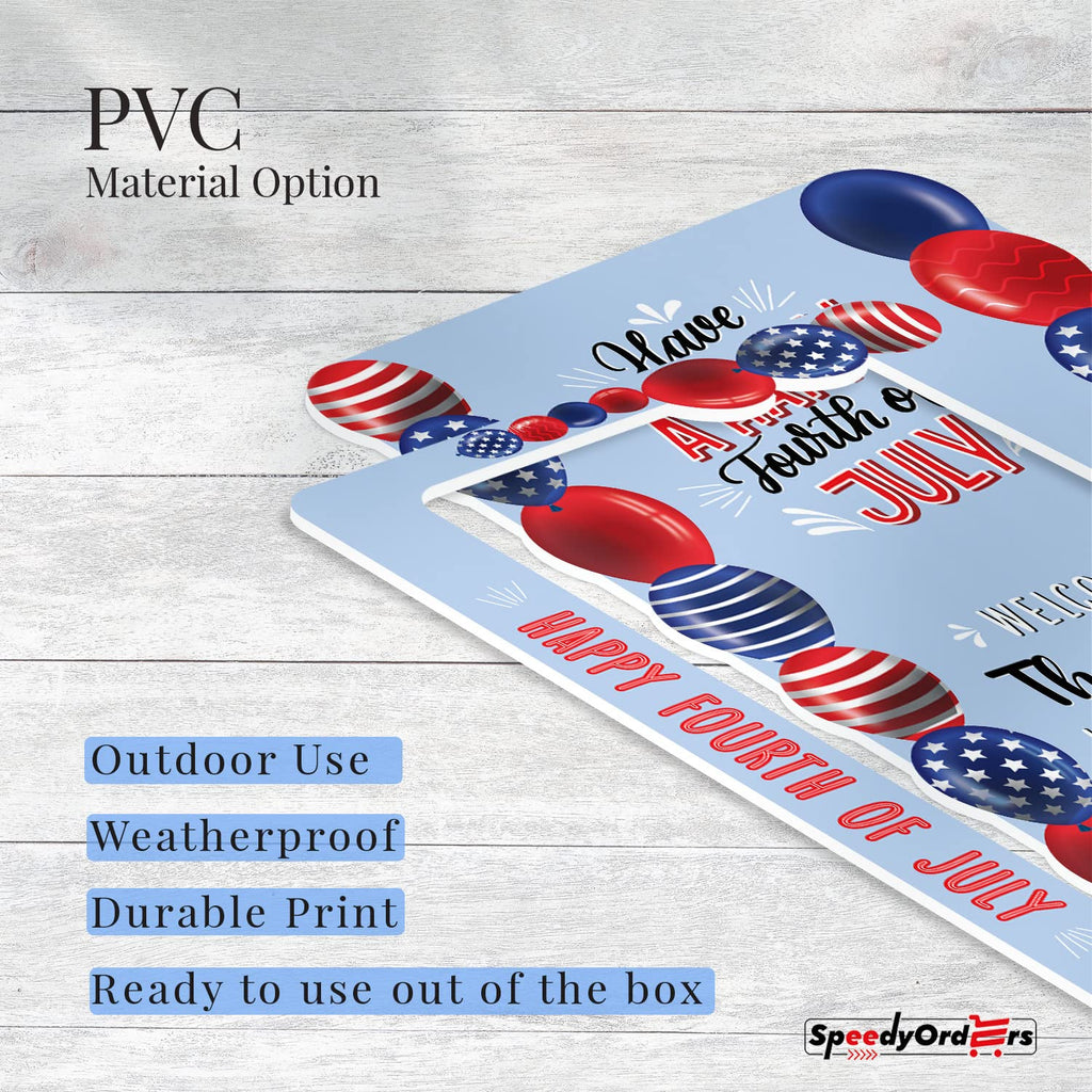 Custom 4th of July Party Sign and Photo Booth Frame Set