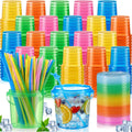 Plastic Drink Buckets with Lids and Straws Reusable Party Cups