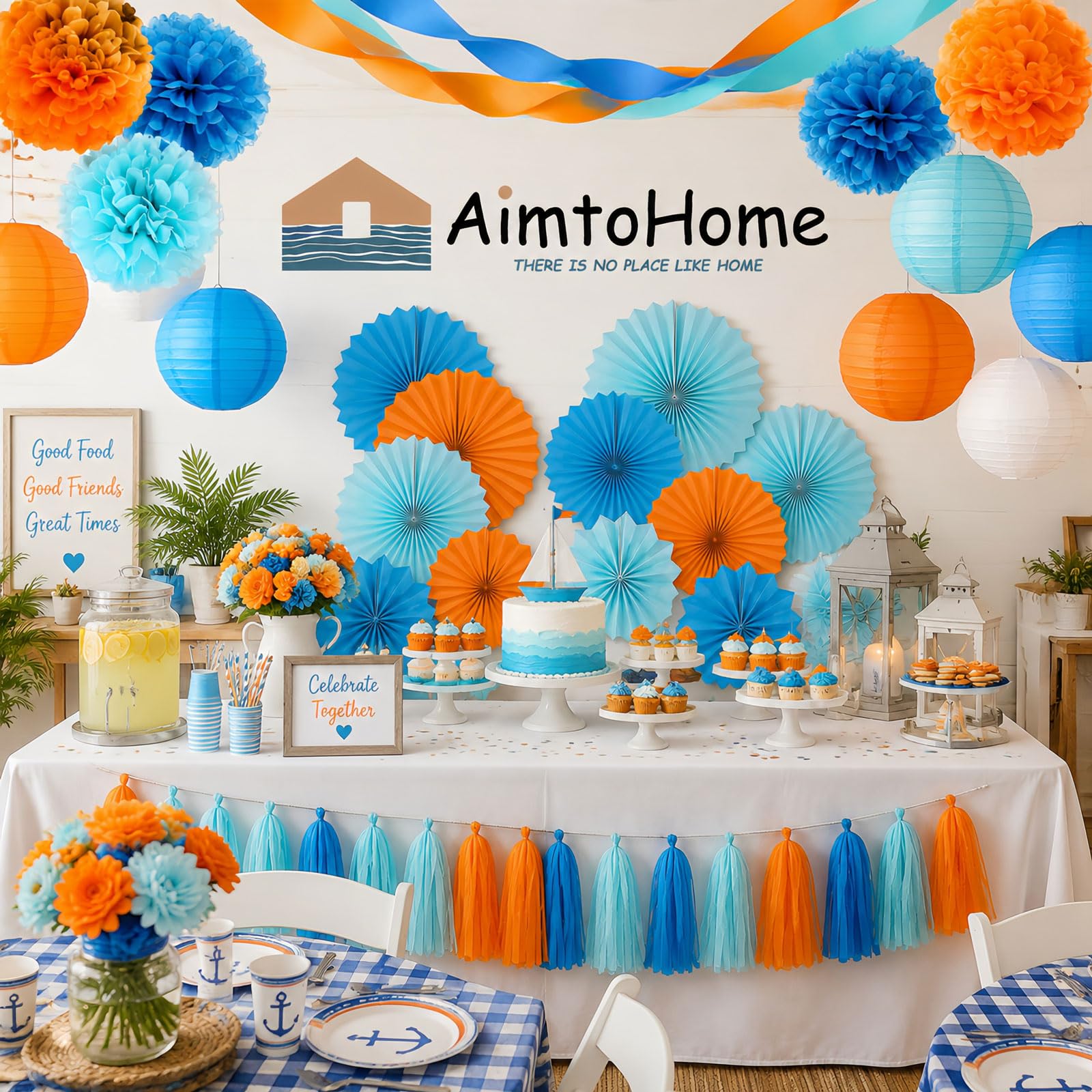 AimtoHome Paper Lanterns Set (12 Pcs) - 6/8/10 Inch