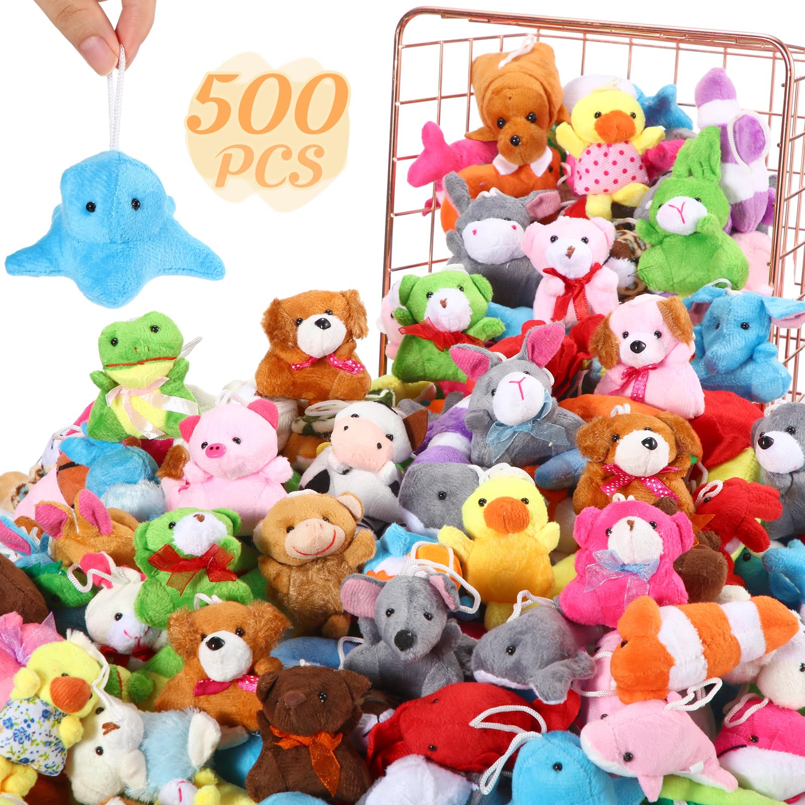 Mini Stuffed Animal Plush Toys Assortment 500 Piece Party Favor Set