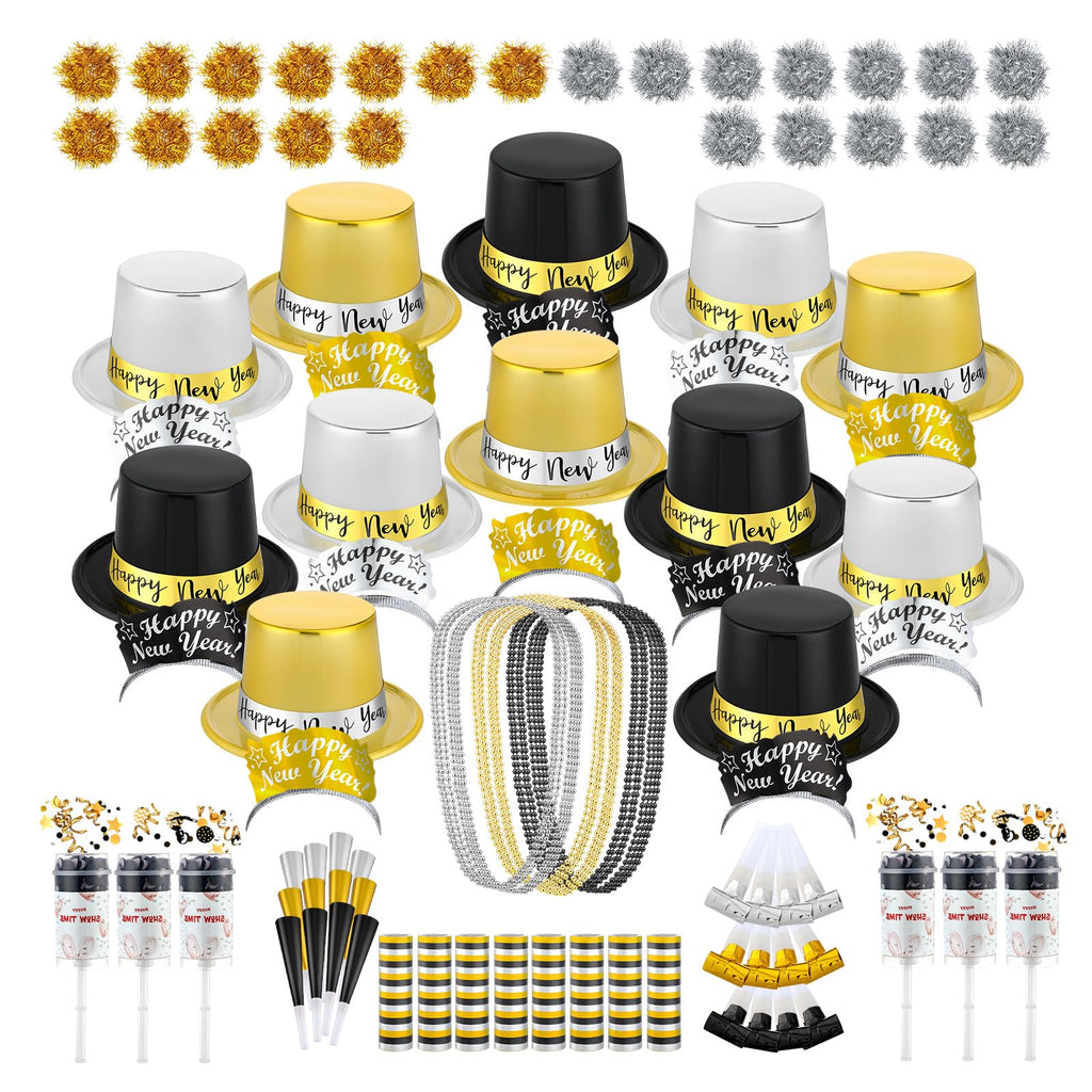 New Year's Eve Party Decoration Kit for 24 Guests 106 Piece Celebration Set