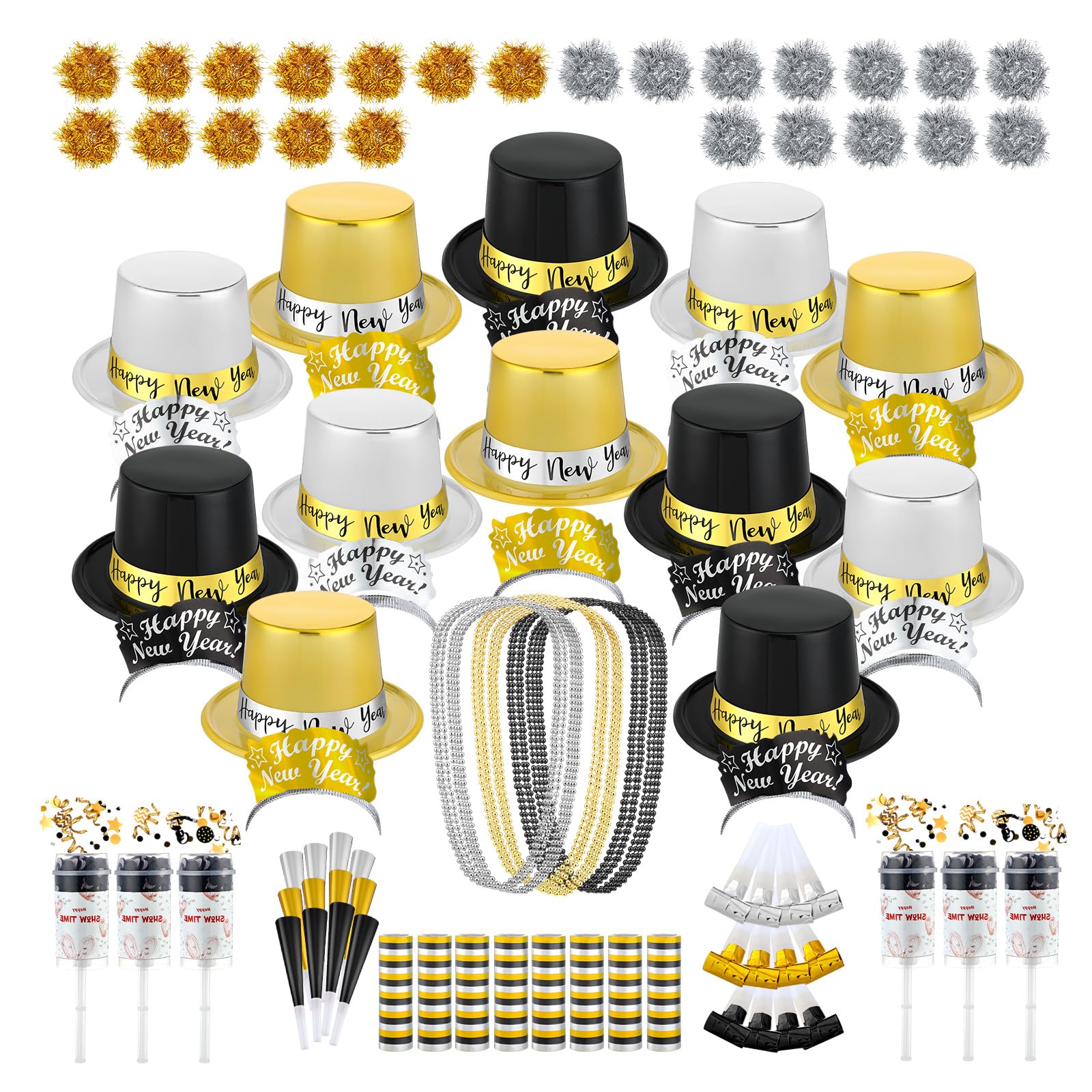New Year's Eve Party Decoration Kit for 24 Guests 106 Piece Celebration Set