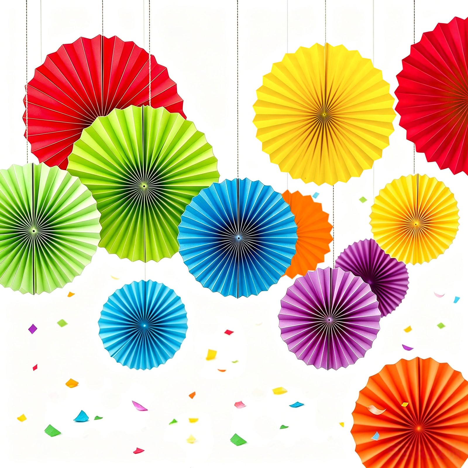 AimtoHome Paper Round Fan Set (12 Pcs)