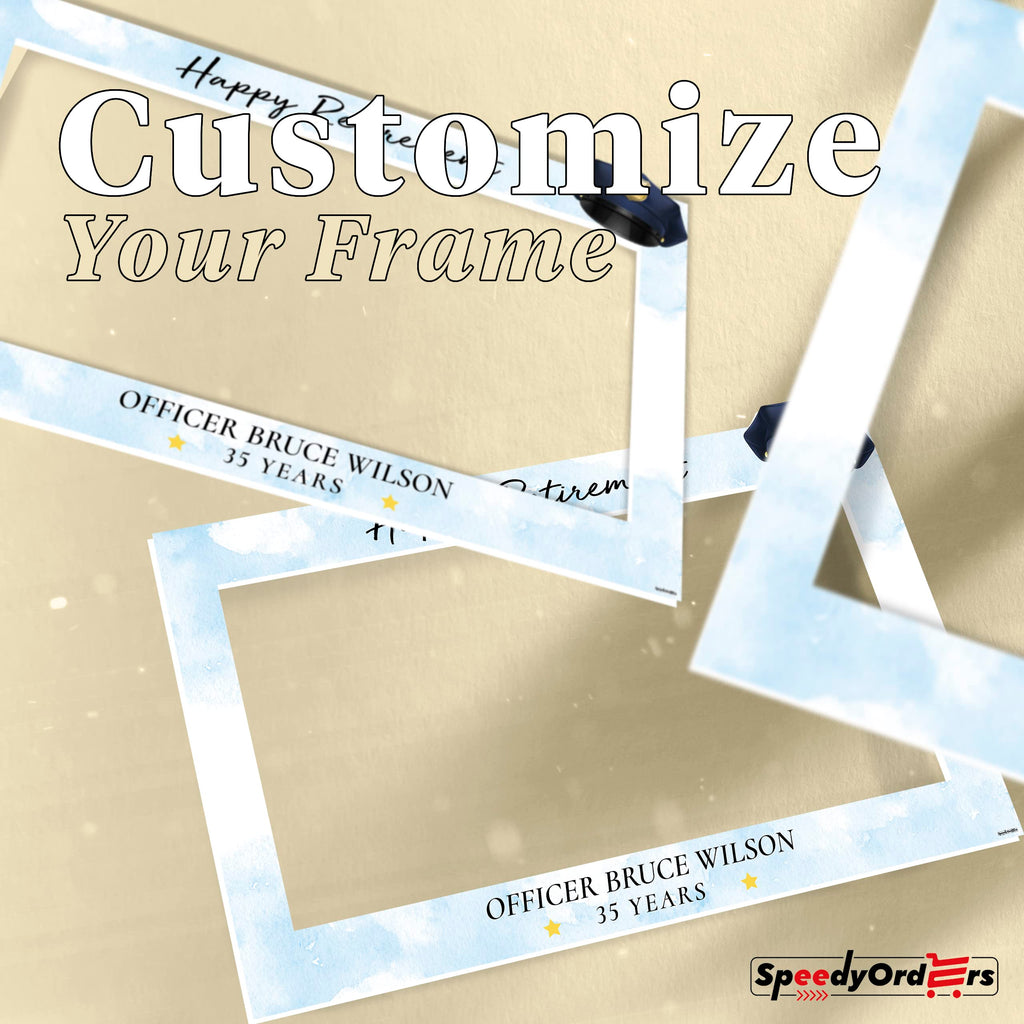 Personalized Police Retirement Photo Booth Frame Custom PVC Party Prop