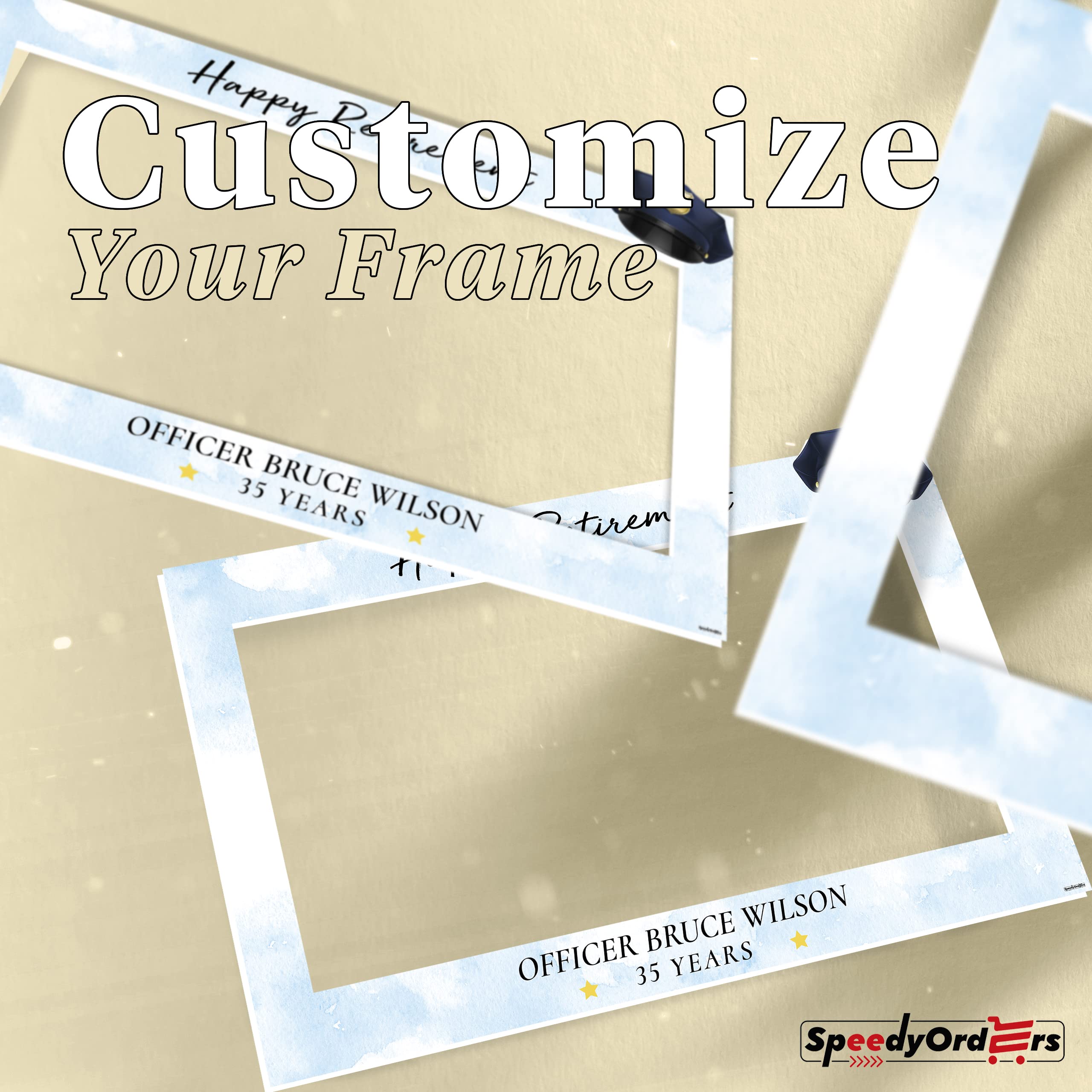 Personalized Police Retirement Photo Booth Frame Custom PVC Party Prop