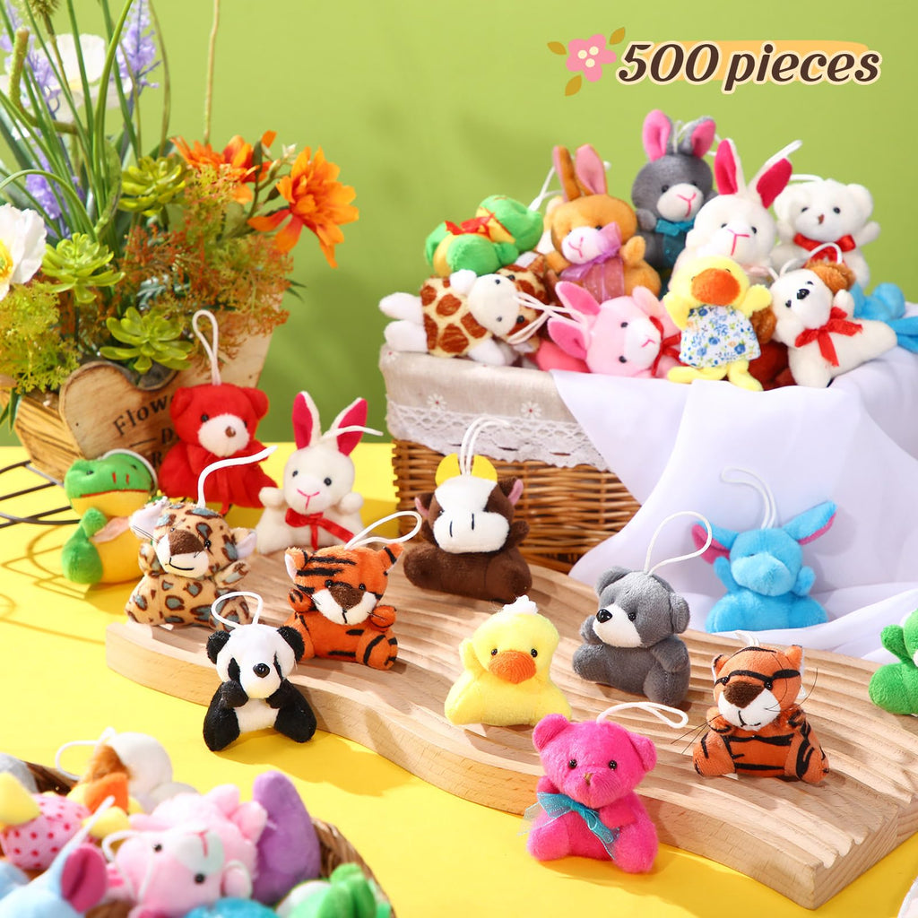 Mini Stuffed Animal Plush Toys Assortment 500 Piece Party Favor Set