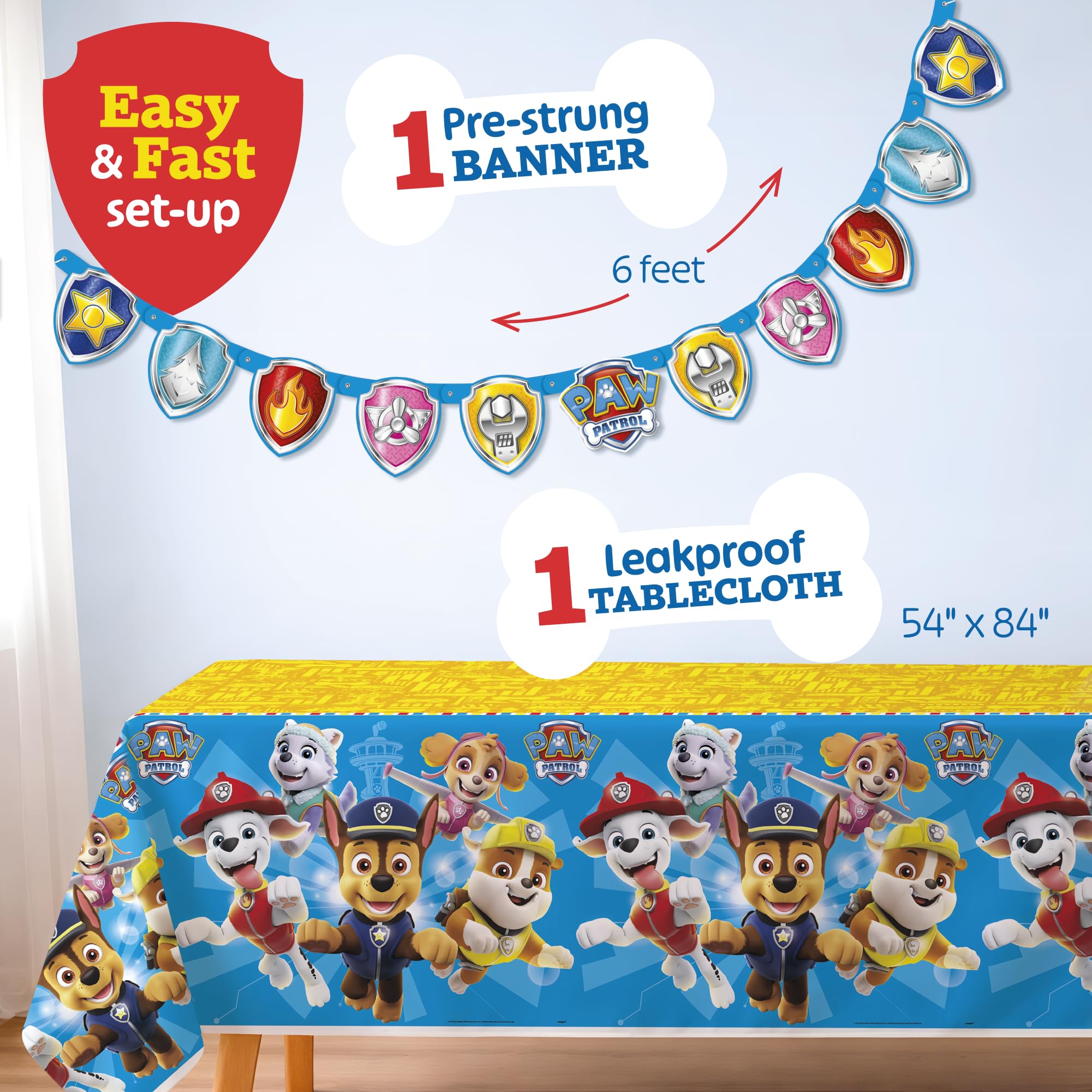 Kids Birthday Party Supplies Kit for 16 Guests 79 Piece Set Plates Napkins Balloons Banner
