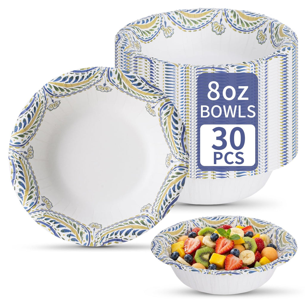 VIVAVENTURE 30 Count 8 oz Paper Bowls