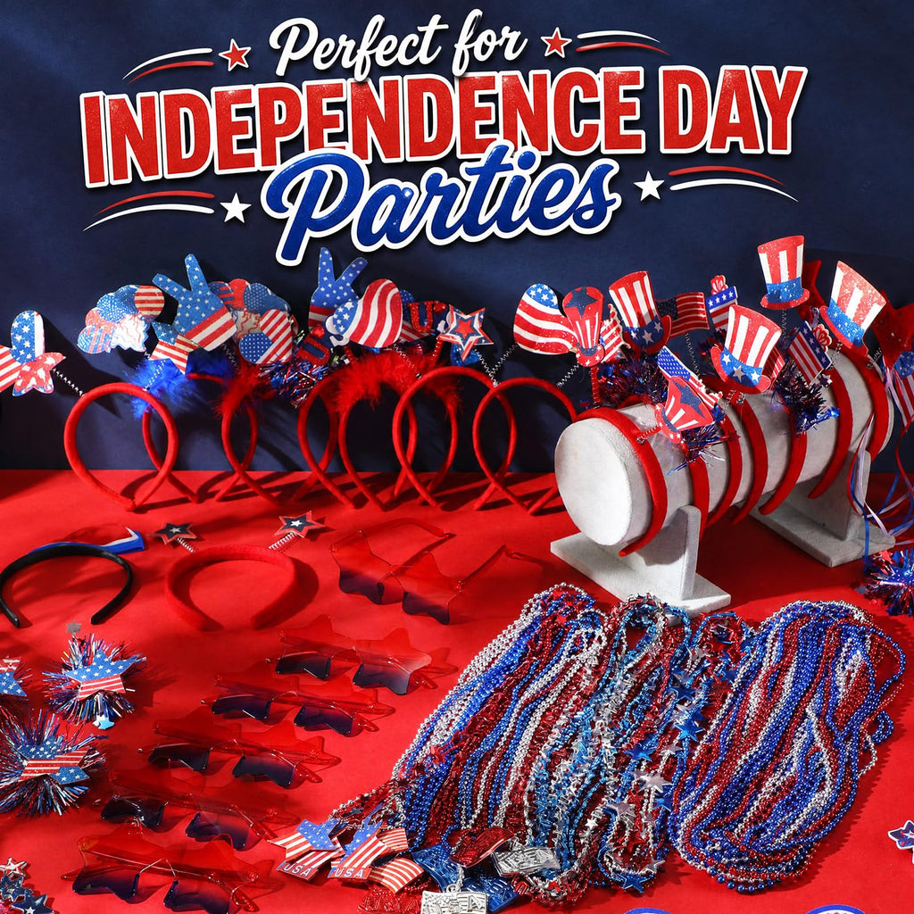 Party Favor Accessory Set with Headbands Necklaces and Glasses 96 Pack