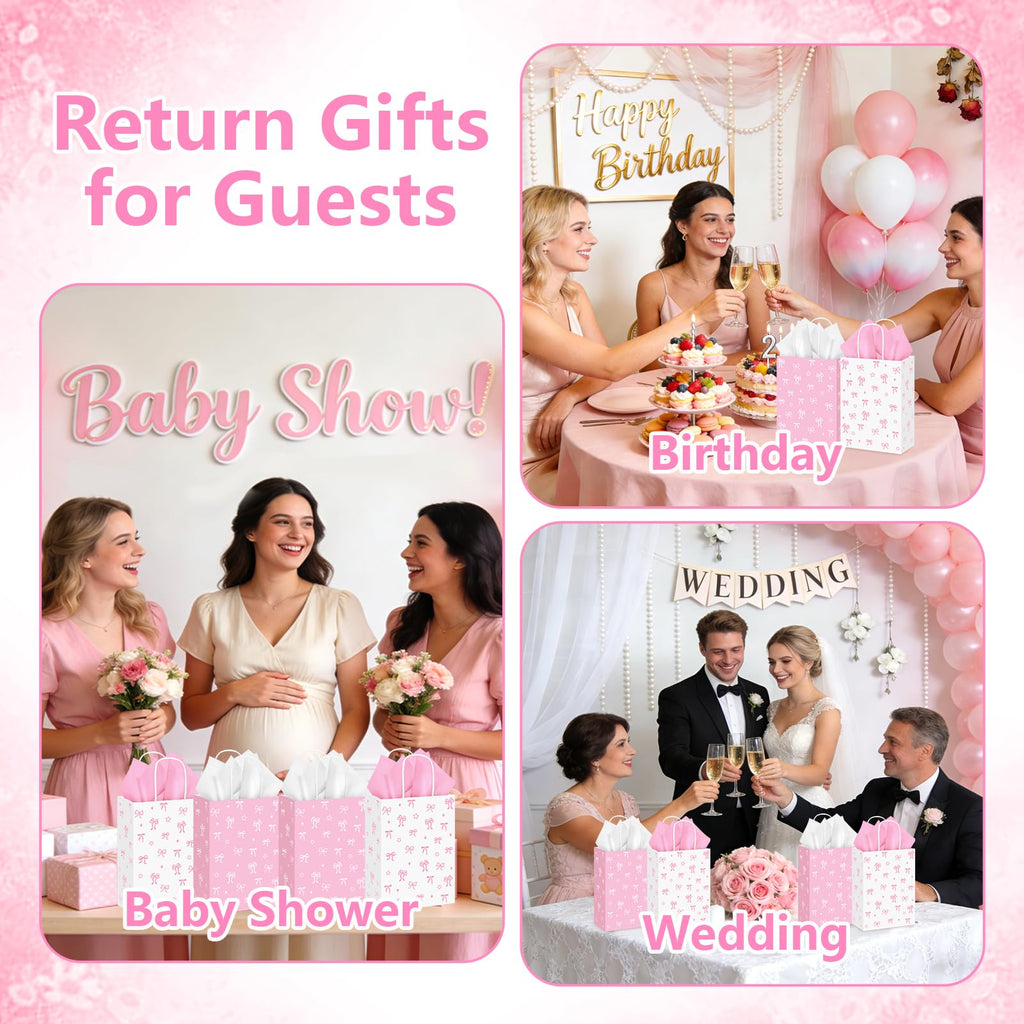 KaGrbves 20 Set Coquette Bow Gift for Girls Gathering Birthday Baby Shower