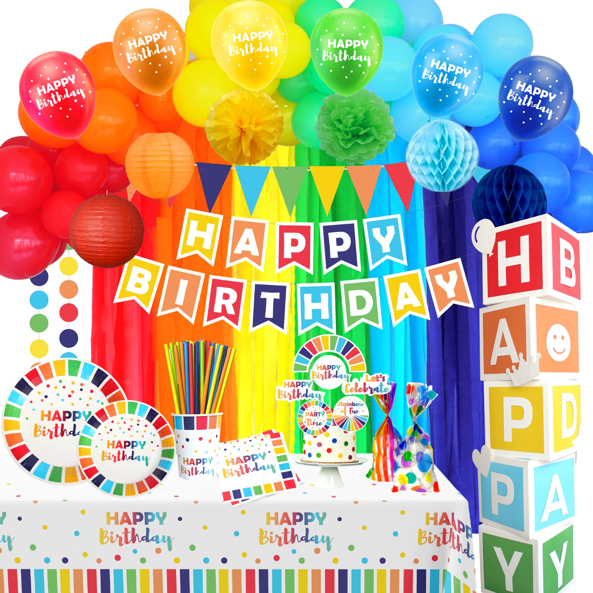 Colorful Birthday Party Decoration Bundle 491 Piece Set