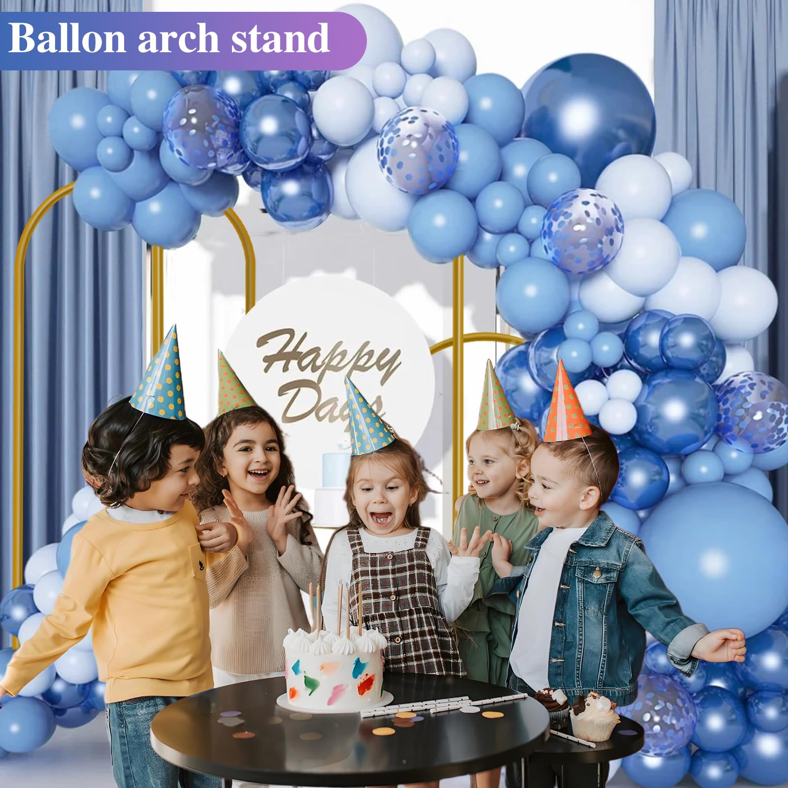 Metal Arch Backdrop Stand Set with White Cover 4Ft 5Ft 6Ft