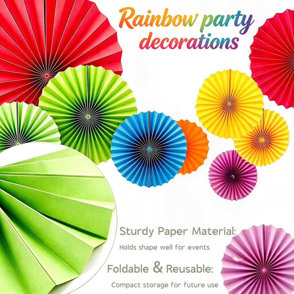 AimtoHome Paper Round Fan Set (12 Pcs)
