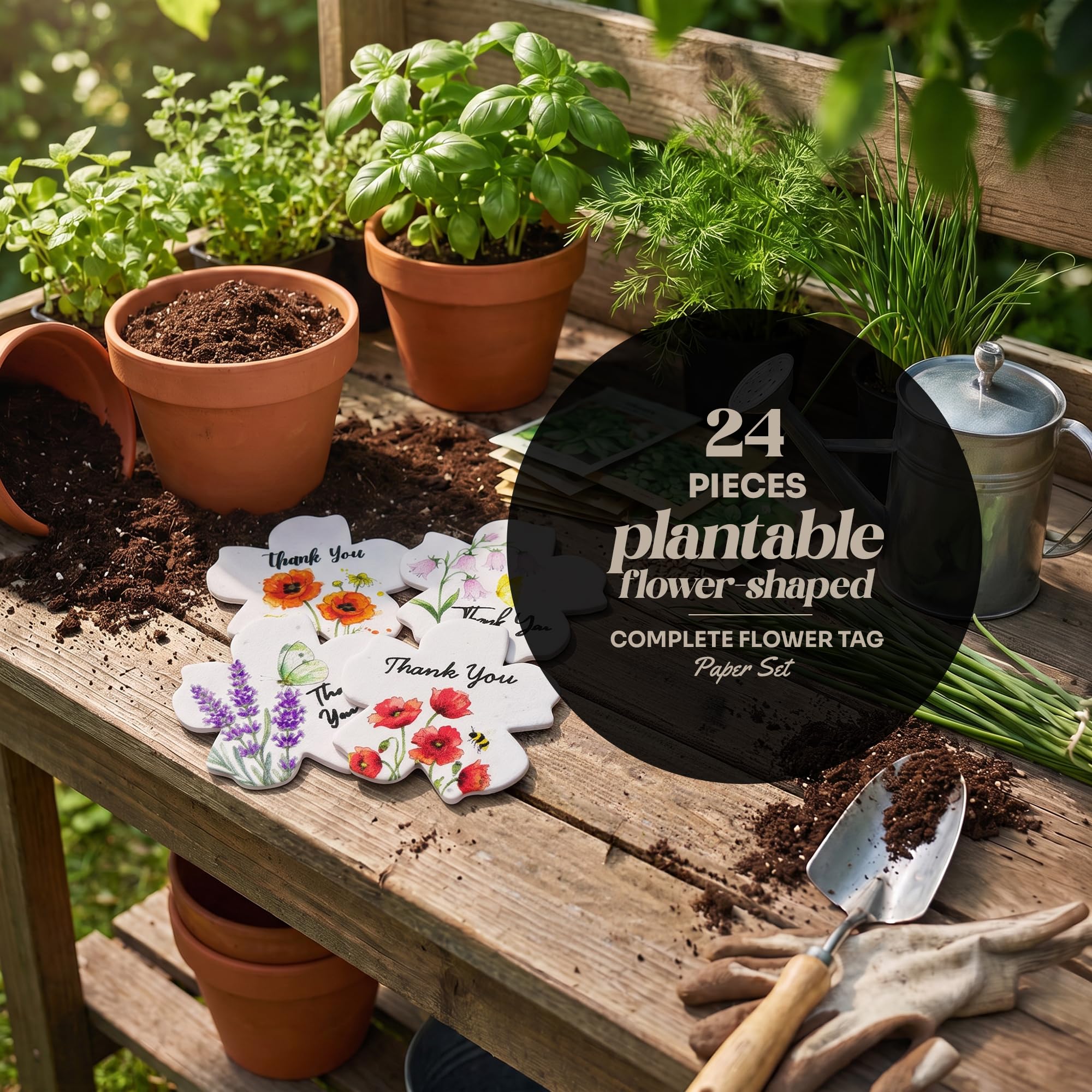 Plantable Wildflower Seed Thank You Tags Floral Gift Favor Tags