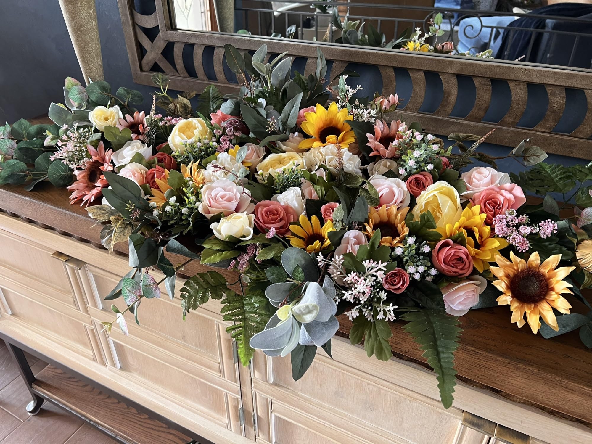 Sunflower Welcome Table Floral Decoration 28 In Boho Wedding Centerpiece
