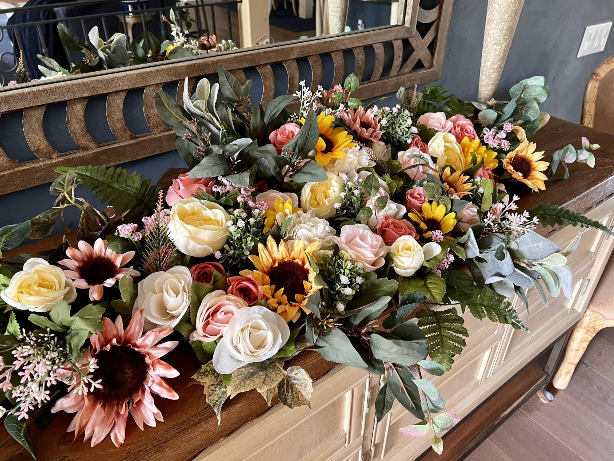 Sunflower Welcome Table Floral Decoration 28 In Boho Wedding Centerpiece