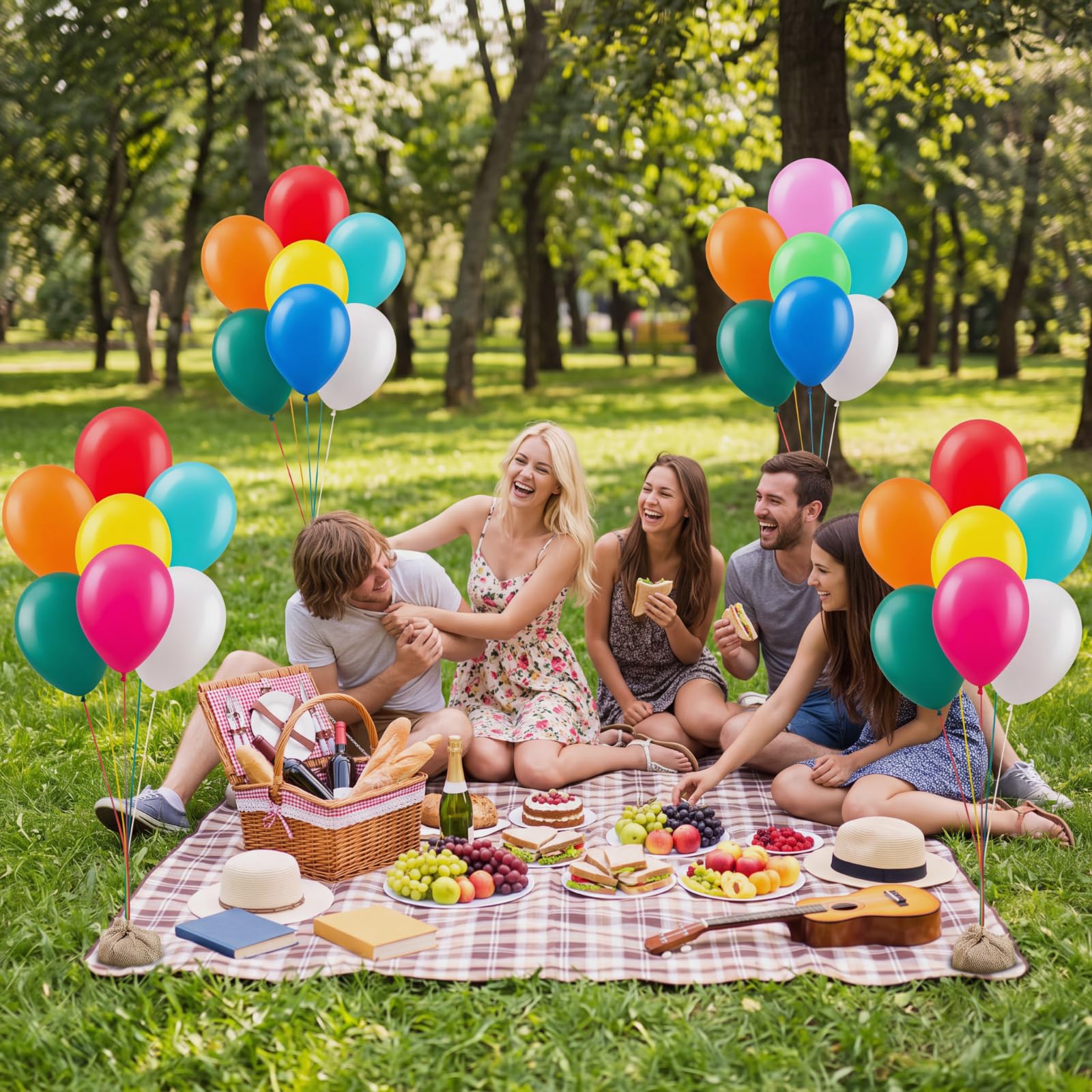 Assorted Rainbow Latex Balloons 12 Inch 1700 Pack