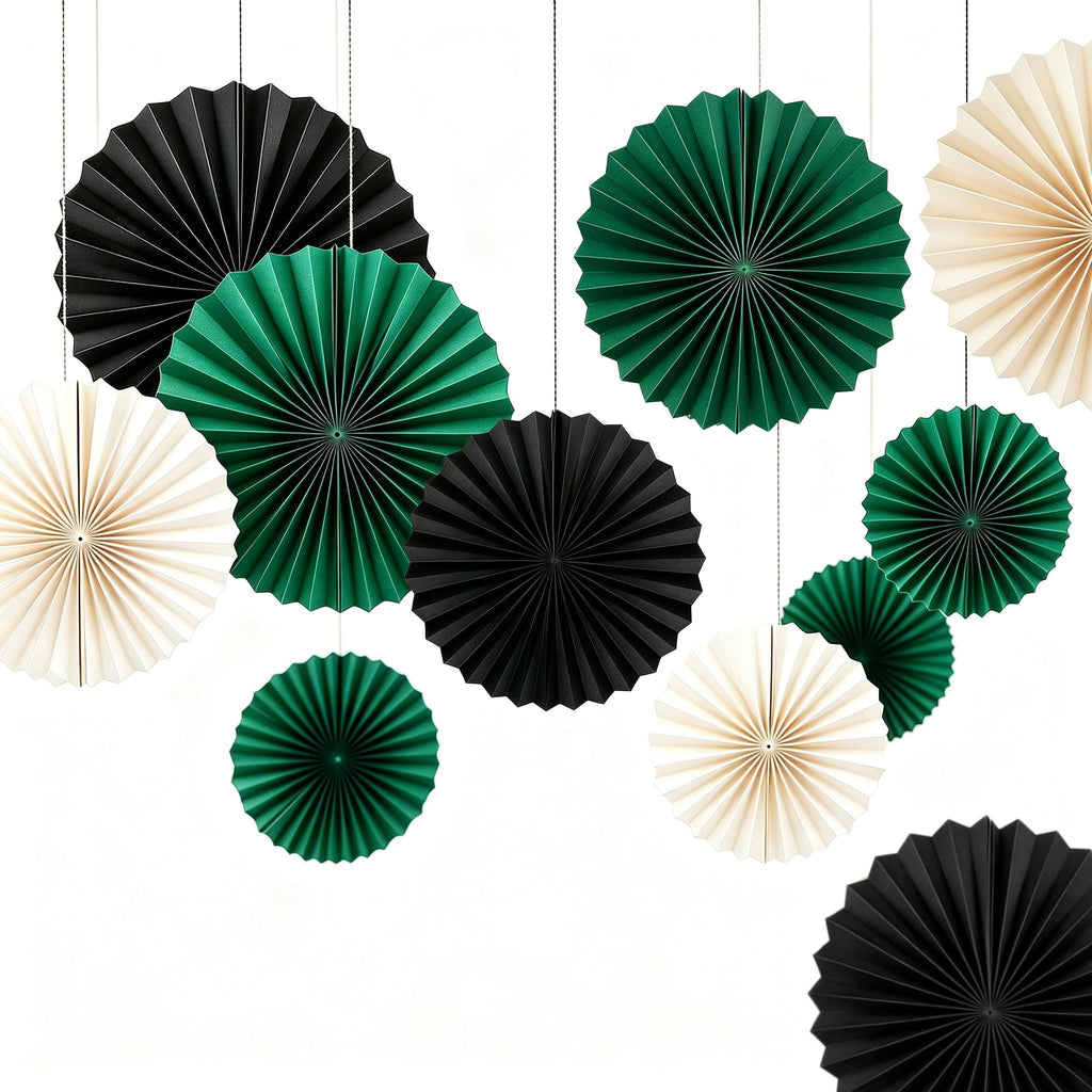AimtoHome Paper Round Fan Set (12 Pcs)
